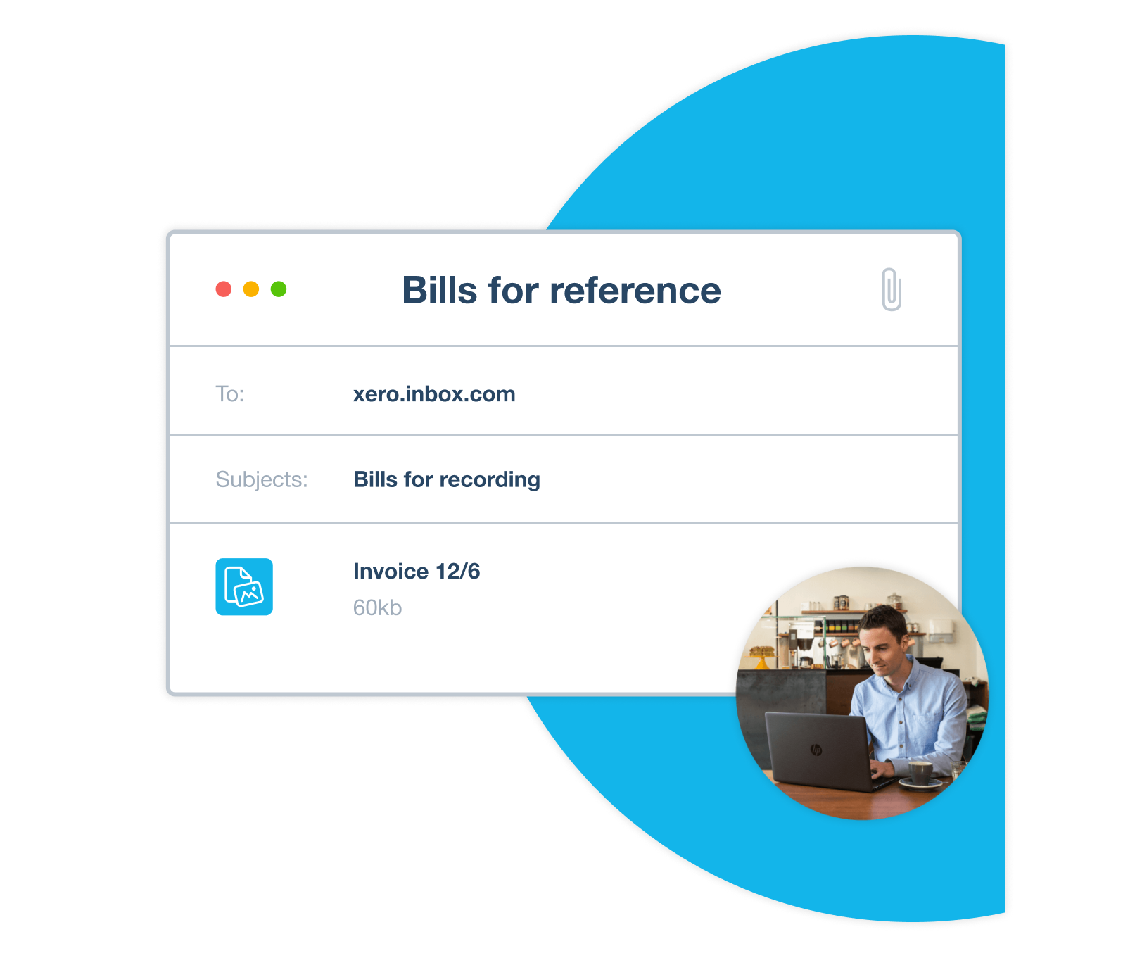 A bill that’s been emailed to the business’s Xero inbox is stored in the files library.